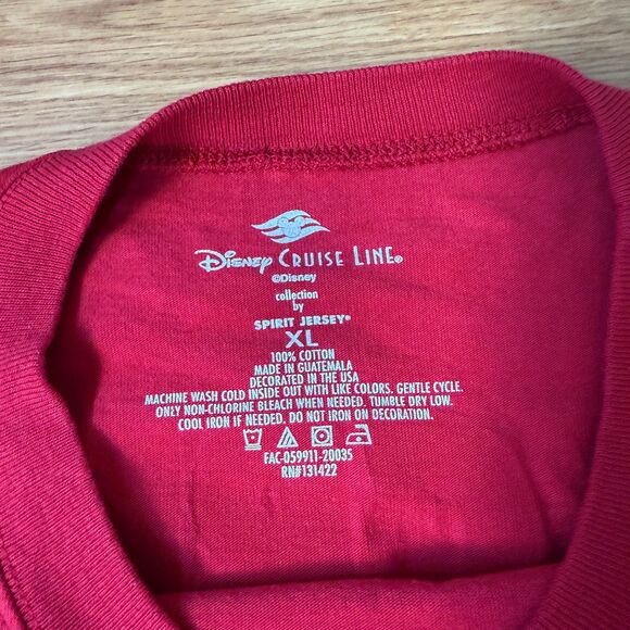 Disney Cruise Line Metallic Crop Red Spirit Jersey Size XL - Picture 9 of 9
